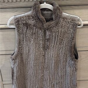 Taupe Faux Fur Knit Vest - Women